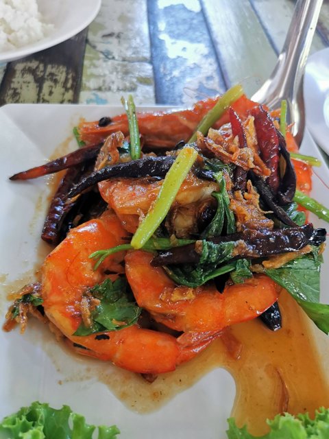 กุ้งทอดซอสมะขาม