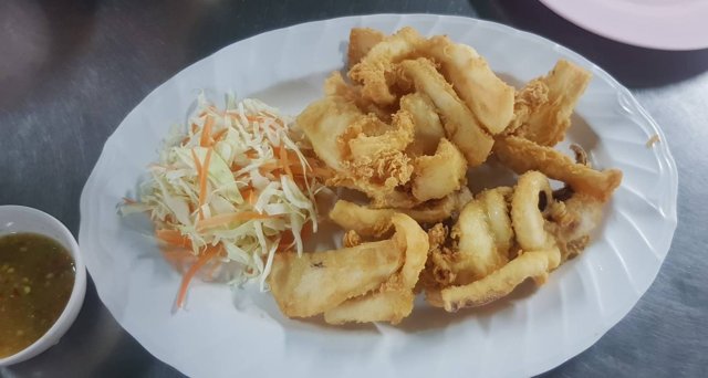 ปลาหมึกทอด